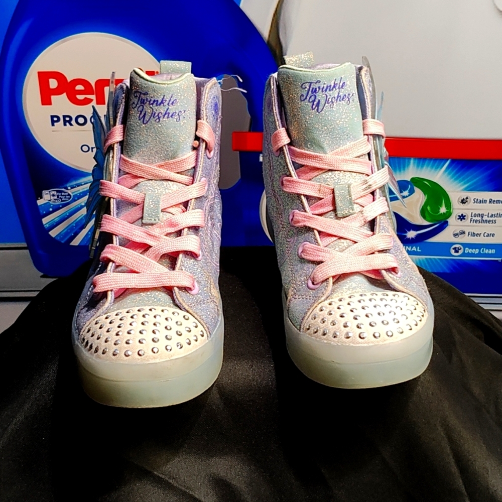 Skechers high top size 3 color purple pink blue
